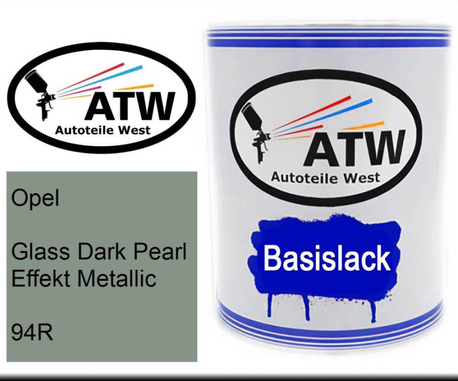 Opel, Glass Dark Pearl Effekt Metallic, 94R: 1L Lackdose, von ATW Autoteile West.